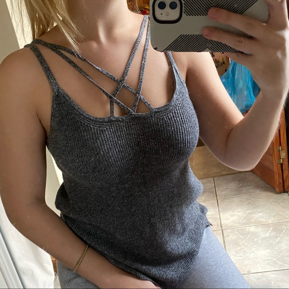Gray American Eagle tank top